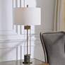 Uttermost Anmer 35" High Antiqued Brass and Clear Glass Table Lamp