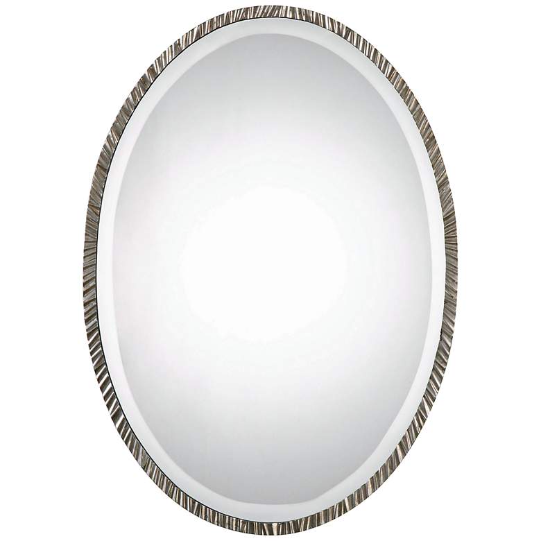 Image 2 Uttermost Annadel Polished Nickel 20 inch x 28 inch Oval Wall Mirror