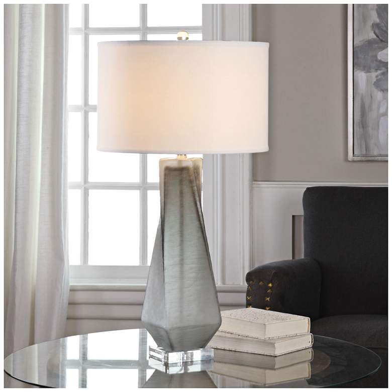 Image 3 Uttermost Annatoli 30 3/4" High Modern Charcoal Glass Table Lamp more views