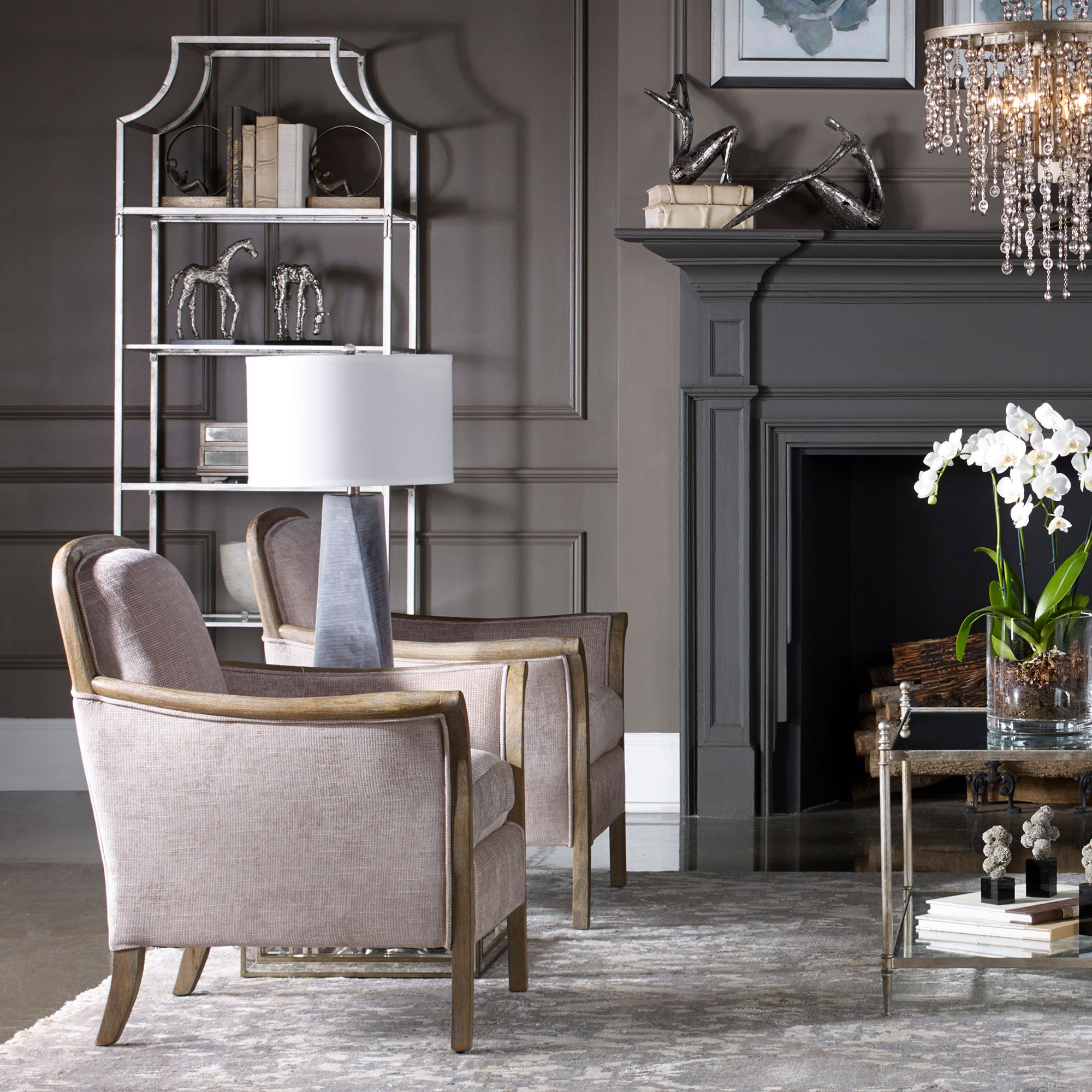 Image 4 Uttermost Annatoli 30 3/4" High Modern Charcoal Glass Table Lamp more views