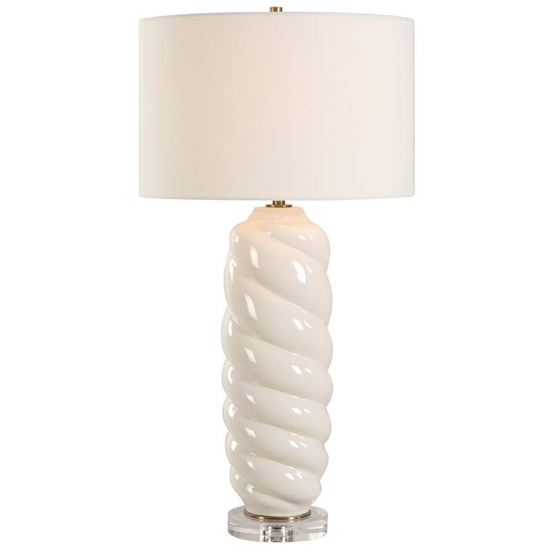 Image 1 Uttermost Anneli 30 1/2" Gloss White Ceramic Table Lamp
