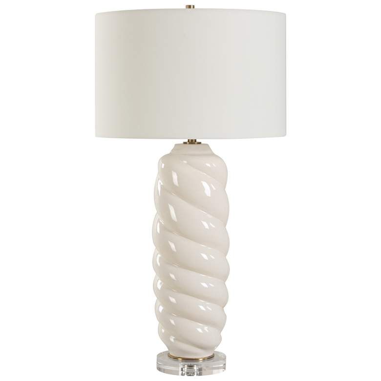 Image 3 Uttermost Anneli 30 1/2" Gloss White Ceramic Table Lamp more views