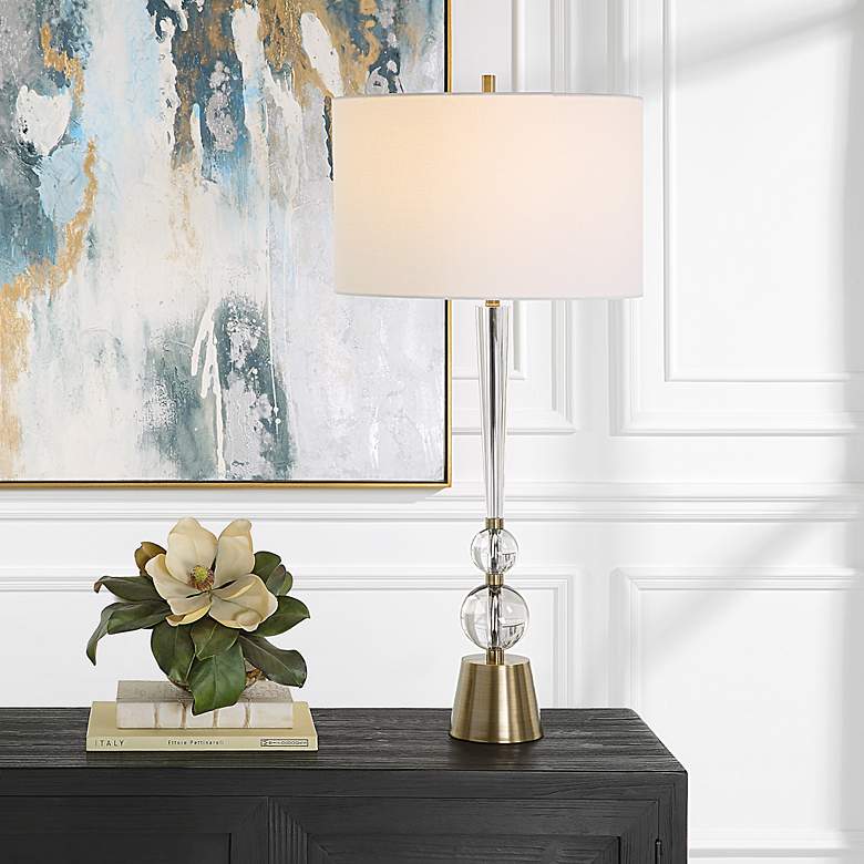 Image 1 Uttermost Annily 36 3/4" High Crystal with Brass Finish Table Lamp