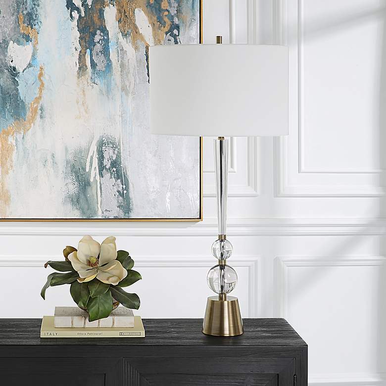 Image 3 Uttermost Annily 36 3/4" High Crystal with Brass Finish Table Lamp more views