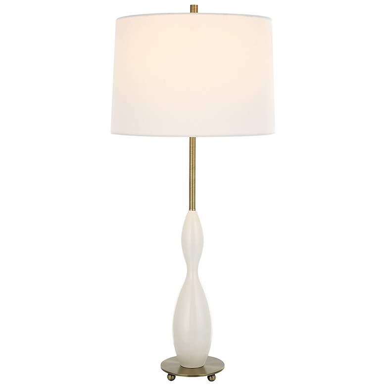Image 2 Uttermost Annora 34" High Modern Textured White Ceramic Table Lamp