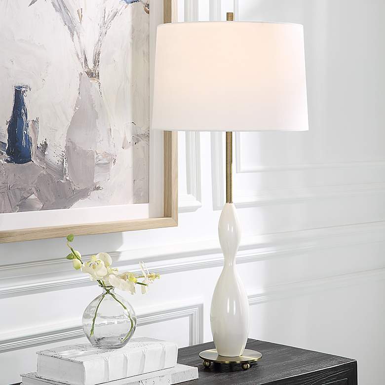 Image 1 Uttermost Annora 34 inch High White Table Lamp