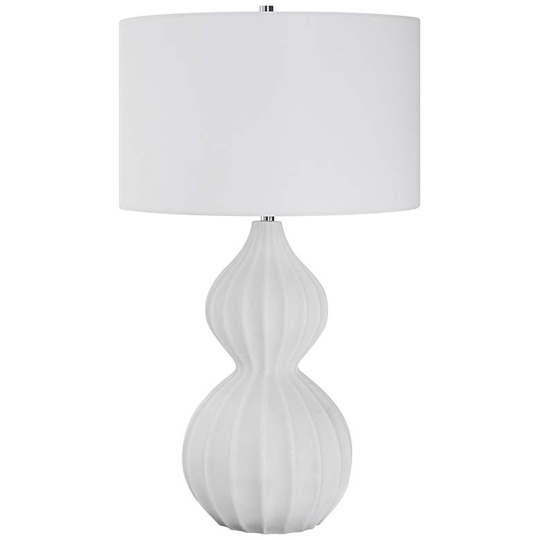 Image 2 Uttermost Antoinette 27 1/2" High White Marble Gourd Table Lamp