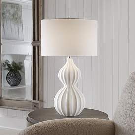 Image1 of Uttermost Antoinette 27 1/2" High White Marble Gourd Table Lamp
