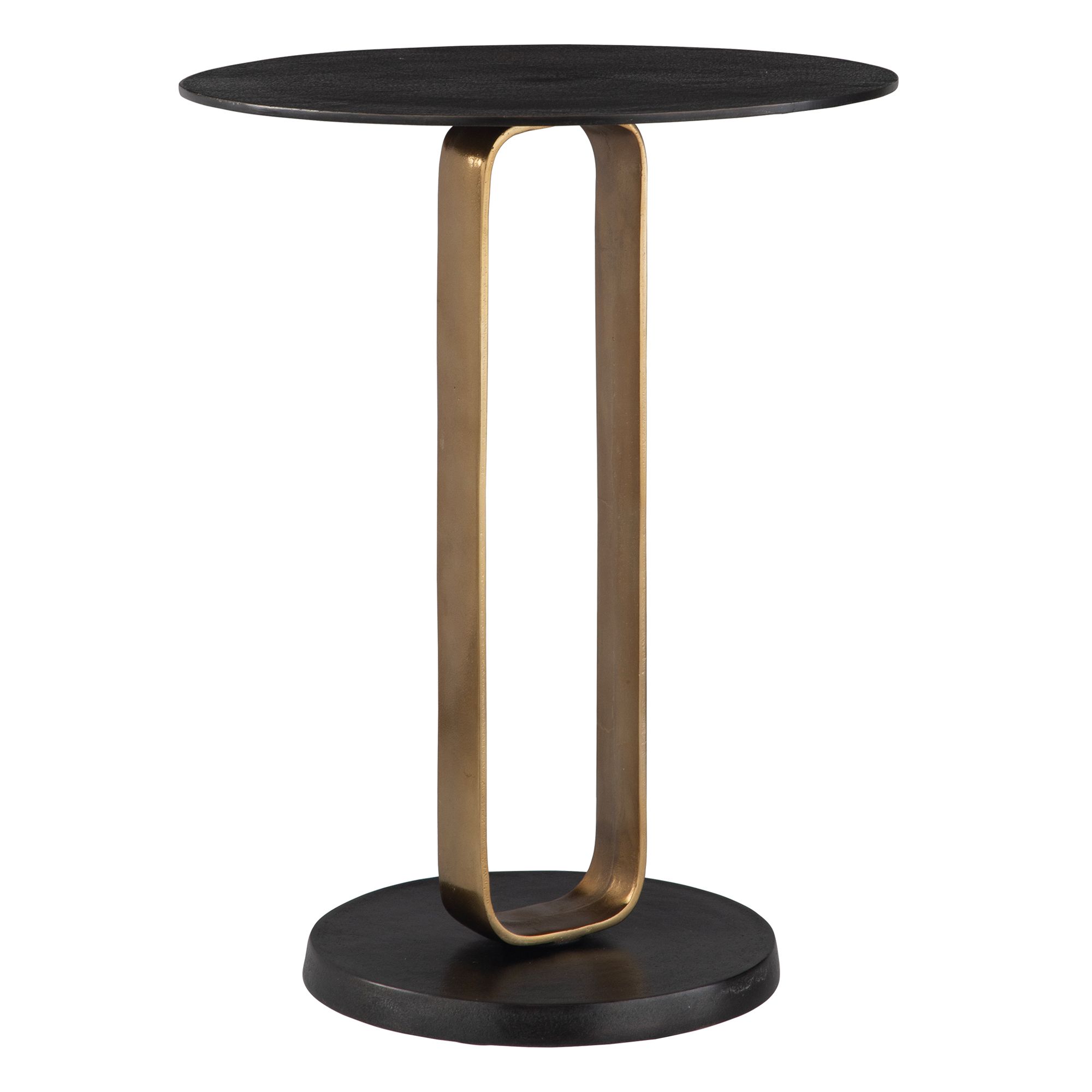 Image 2 Uttermost Aperture 17" W x 23" H Black and Brass Accent Table