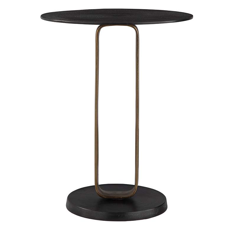 Image 2 Uttermost Aperture 17" Wide x 23" High Black and Brass Accent Tab more views