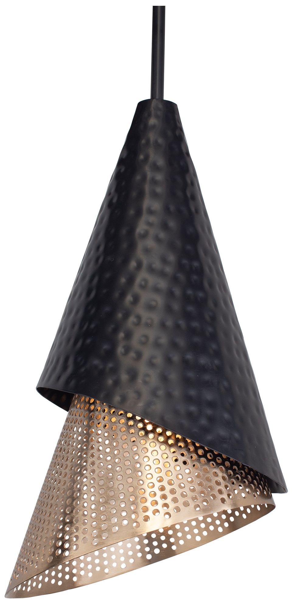 Image 2 Uttermost Apollo 10" Wide 1 Lt Black and Gold Metal Pendant