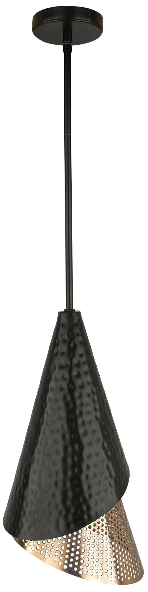 Image 5 Uttermost Apollo 10" Wide 1 Lt Black and Gold Metal Pendant more views