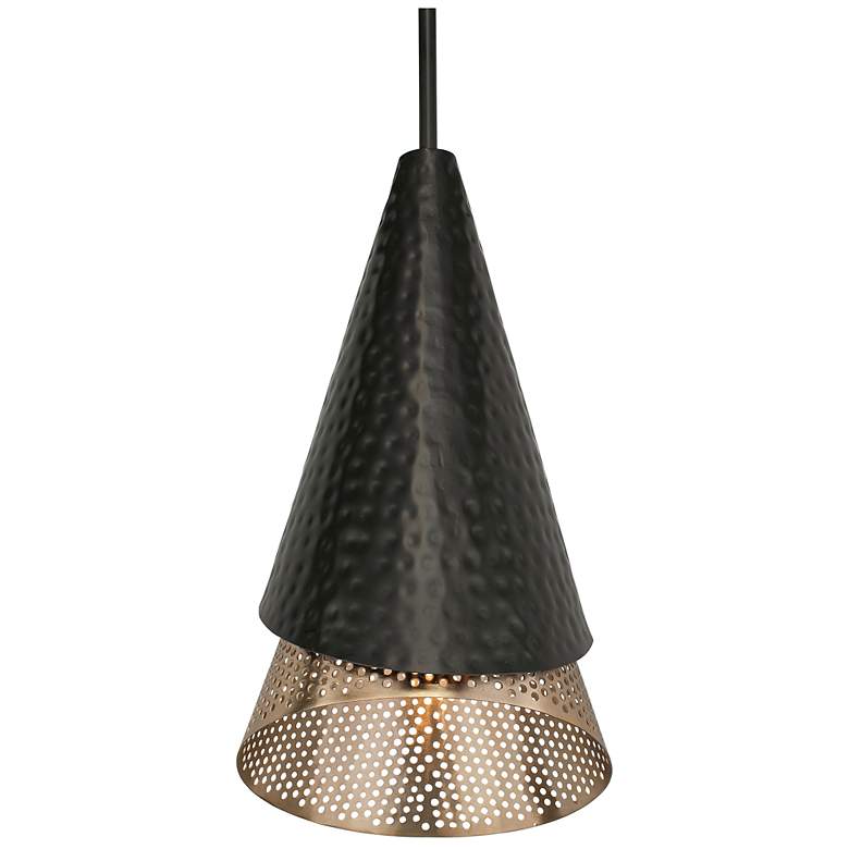 Image 4 Uttermost Apollo 10" Wide 1 Lt Black and Gold Metal Pendant more views