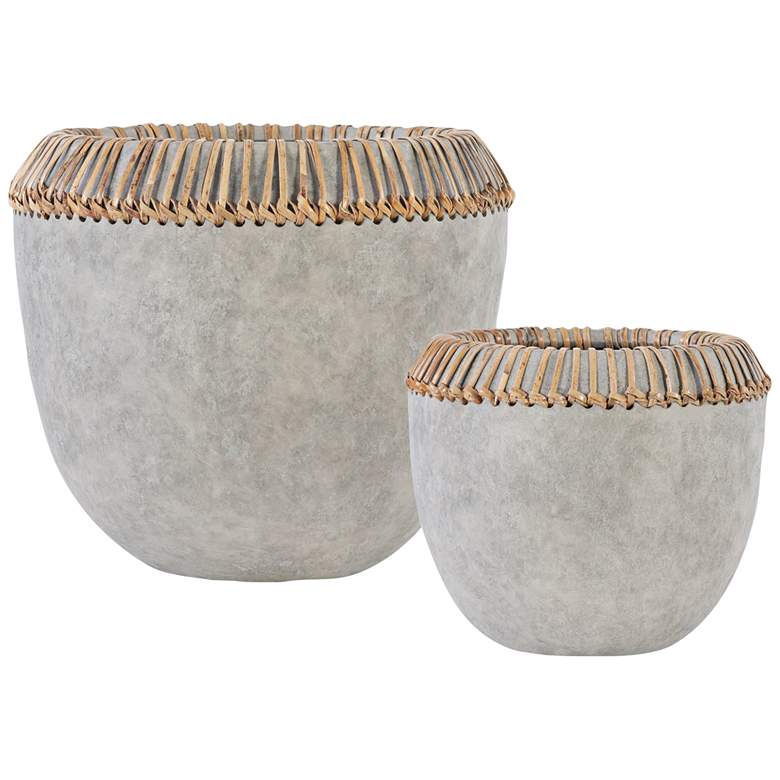 Image 2 Uttermost Aponi Concrete Gray Earthenware Bowls Set of 2