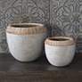 Uttermost Aponi Concrete Gray Earthenware Bowls Set of 2