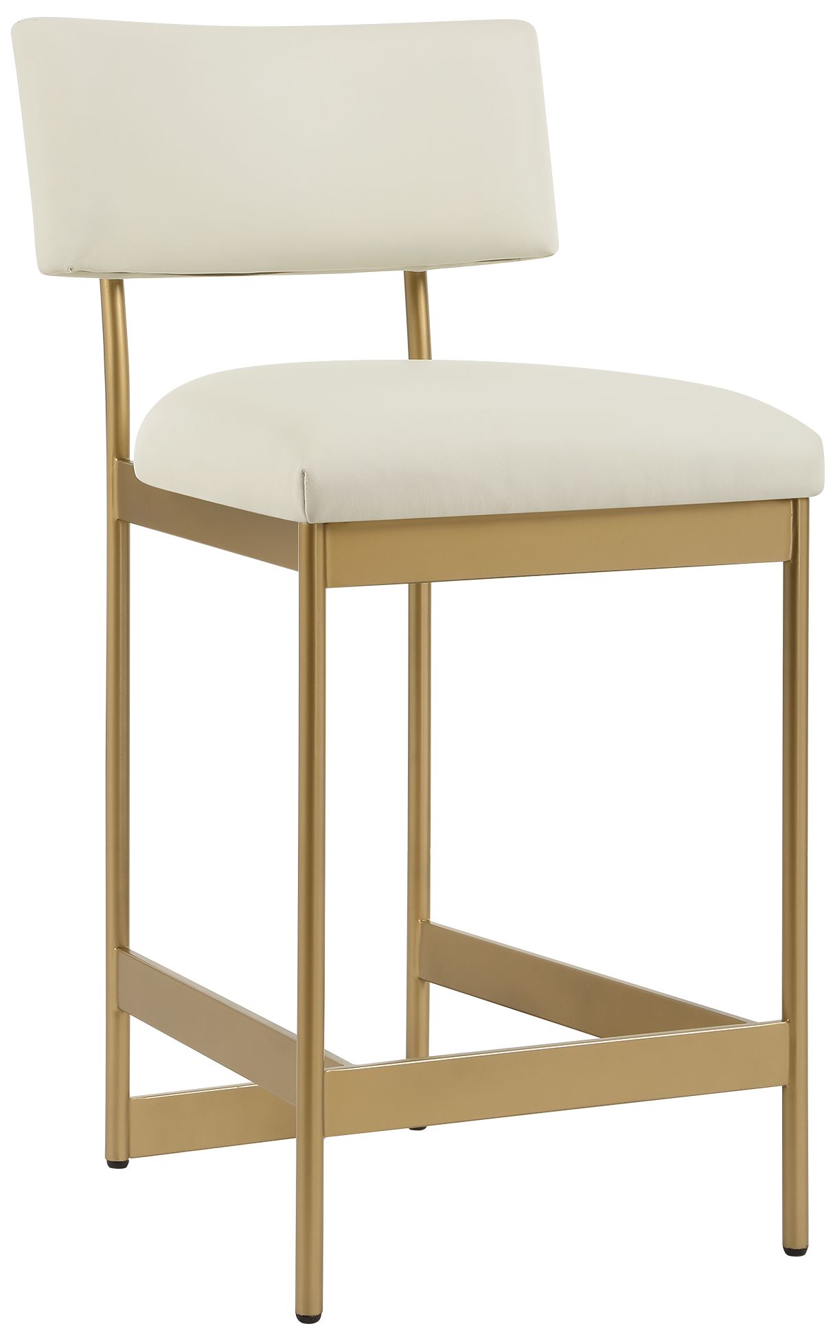 Image 4 Uttermost Apsley Gold and White Leather Counter Stool more views