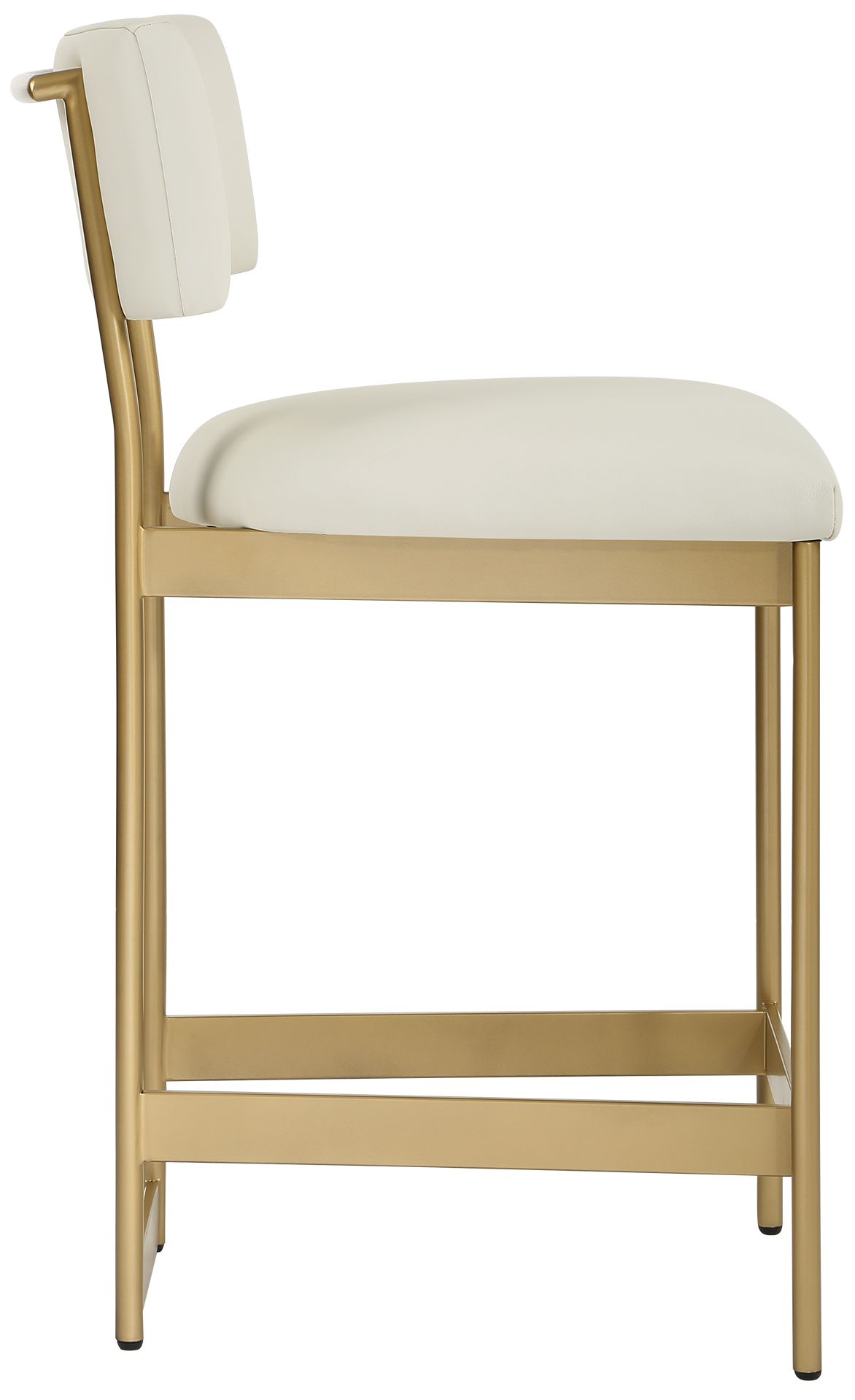 Image 5 Uttermost Apsley Gold and White Leather Counter Stool more views