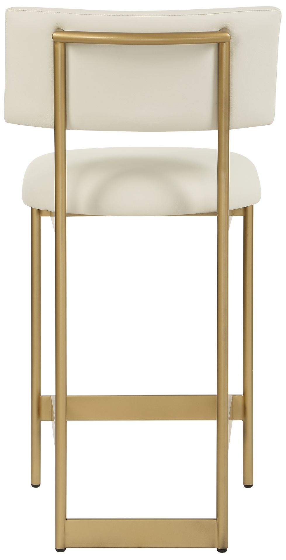 Image 6 Uttermost Apsley Gold and White Leather Counter Stool more views