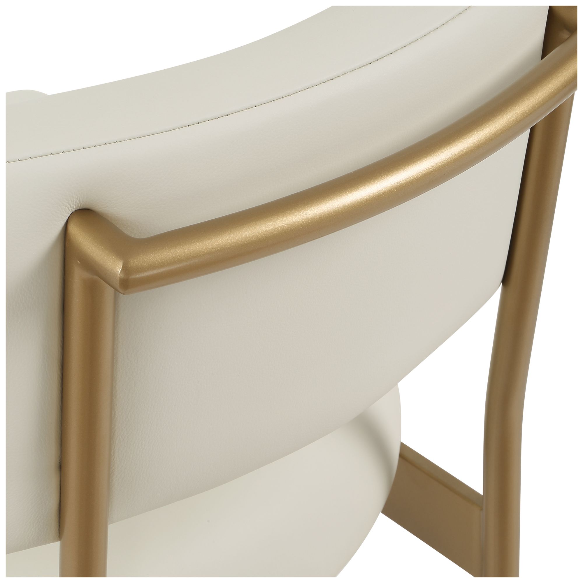 Uttermost Apsley Gold and White Leather Counter Stool