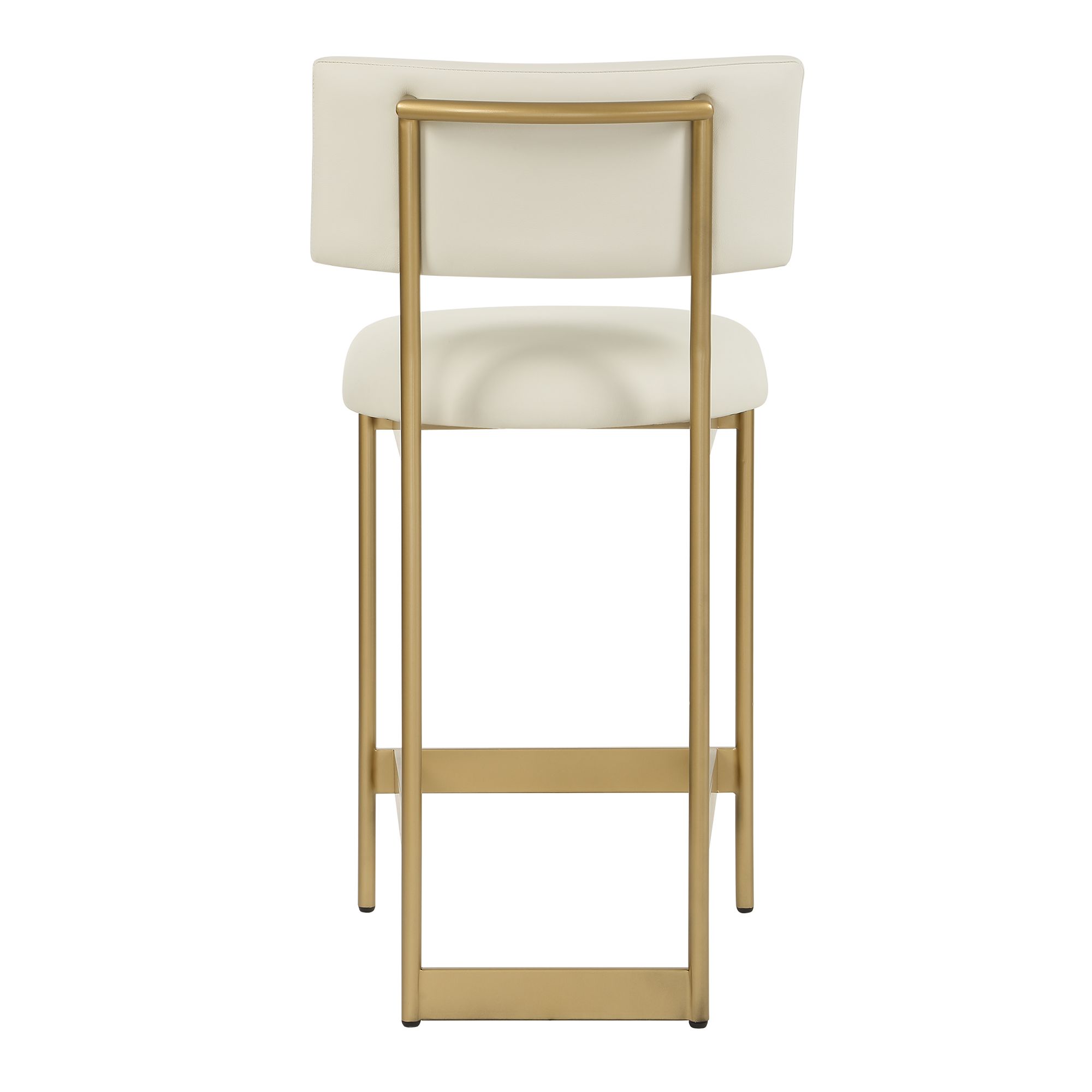 Uttermost Apsley Gold and White Leather Counter Stool