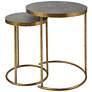 Uttermost Aragon 19.5" Wide Gold and Brass Nesting Tables Set of 2