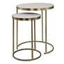 2_Uttermost Aragon Brass Metal and White Top Nesting Table Set of 2