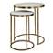 Uttermost Aragon Brass Metal and White Top Nesting Table Set of 2