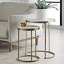 1_Uttermost Aragon Brass Metal and White Top Nesting Table Set of 2