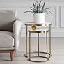 3_Uttermost Aragon Brass Metal and White Top Nesting Table Set of 2 more views