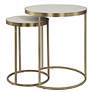 5_Uttermost Aragon Brass Metal and White Top Nesting Table Set of 2 more views