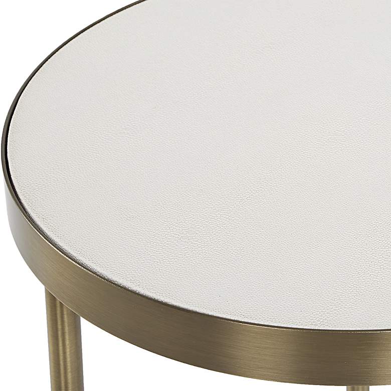 Image 6 Uttermost Aragon Brass Metal and White Top Nesting Table Set of 2 more views