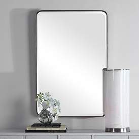 Image1 of Uttermost Aramis Silver Leaf 24" x 36" Vanity Wall Mirror