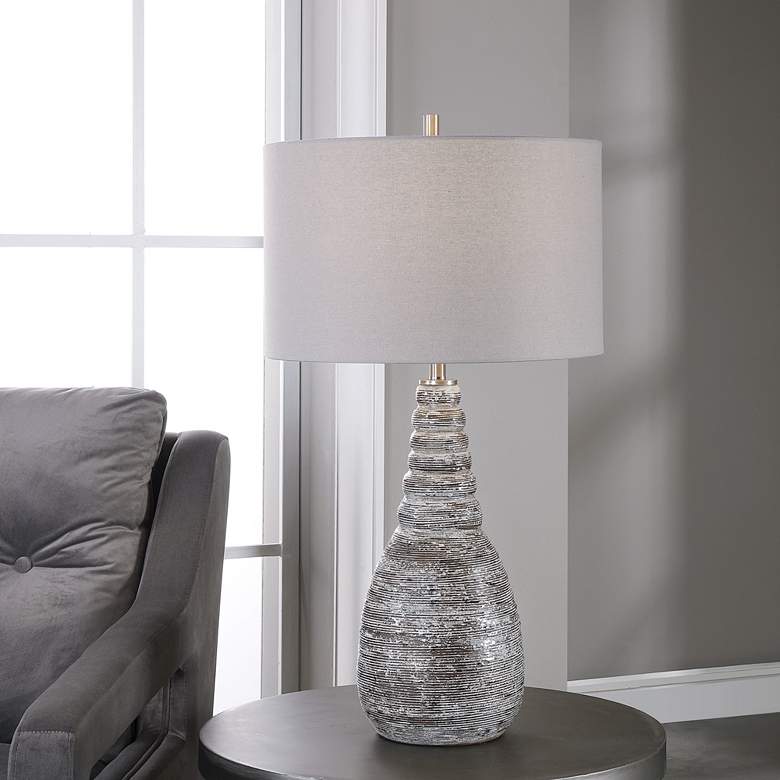 Image 1 Uttermost Arapahoe 29" Rust Brown and Light Gray Ceramic Table Lamp