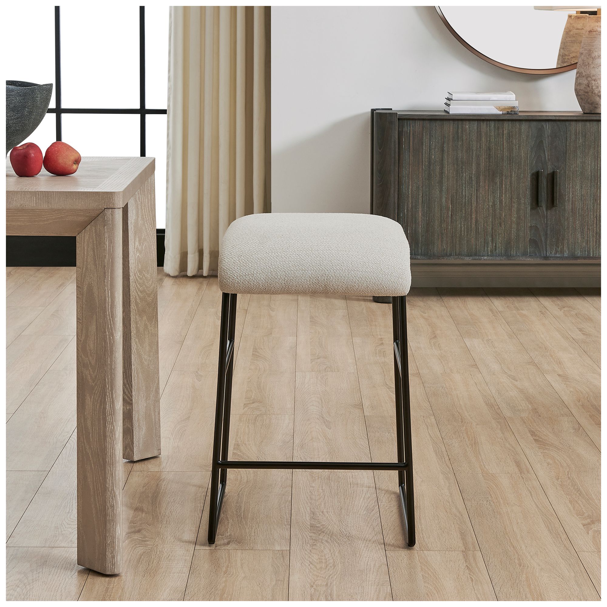 Image 3 Uttermost Arcane Ecru Polyester 26" Counter Stool more views