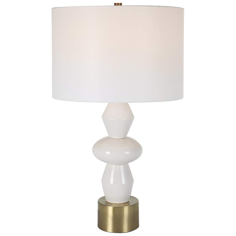 Image 1 Uttermost Architect 29 1/4 inch High Ivory Gloss Glaze Ceramic Table Lamp