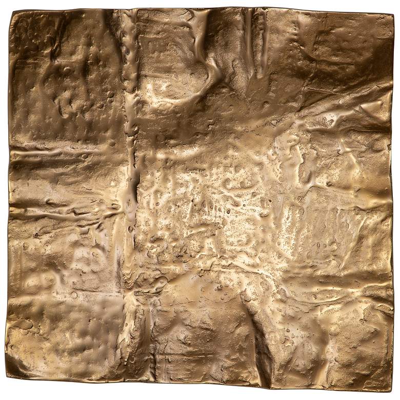 Image 2 Uttermost Archive 19" Square Brass Metal Wall Art