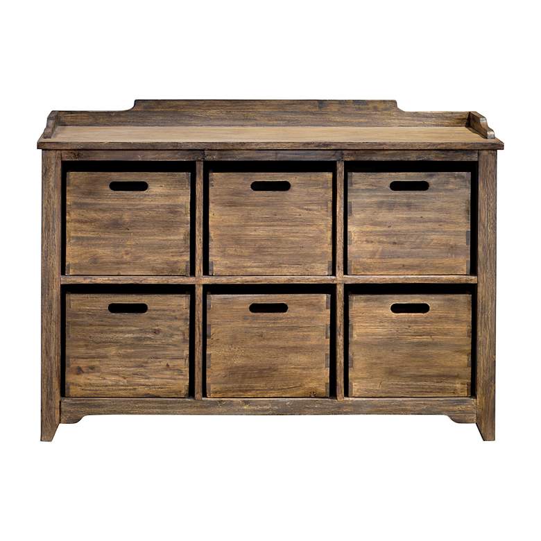 Image 2 Uttermost Ardusin 48" L X 35" H Driftwood Hobby Cupboard
