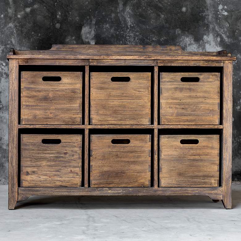 Image 1 Uttermost Ardusin 48" L X 35" H Driftwood Hobby Cupboard