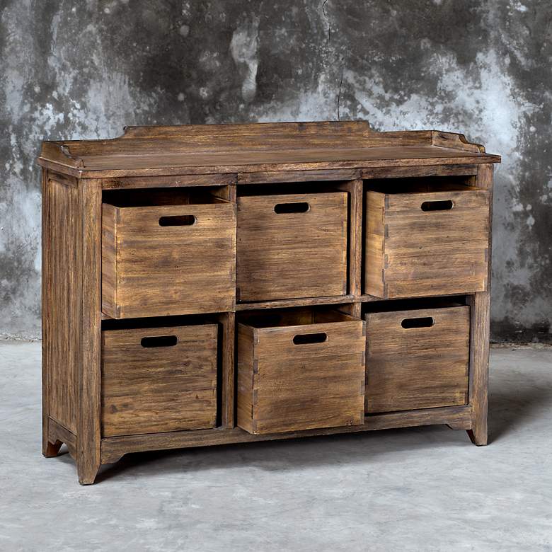 Image 3 Uttermost Ardusin 48" L X 35" H Driftwood Hobby Cupboard more views