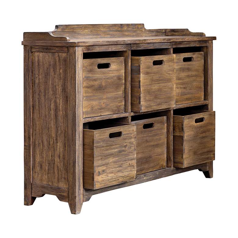 Image 4 Uttermost Ardusin 48" L X 35" H Driftwood Hobby Cupboard more views