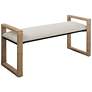 Uttermost Areca 48" Wide Textured Oatmeal Fabric Bench