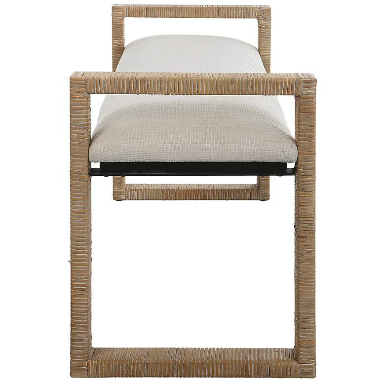 Image 5 Uttermost Areca 48" Wide Textured Oatmeal Fabric Bench more views