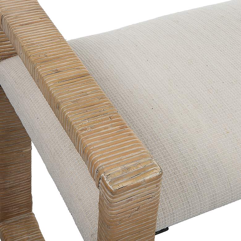 Image 6 Uttermost Areca 48" Wide Textured Oatmeal Fabric Bench more views