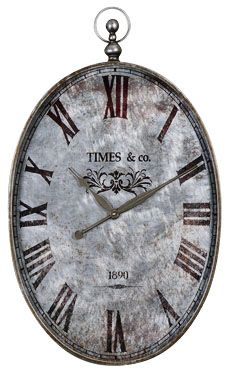 Uttermost Argento 35" High Antiqued Metal Wall Clock