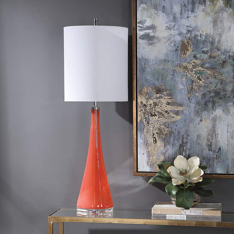 Image 1 Uttermost Ariel Coral Glass and Crystal Buffet Lamp