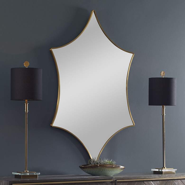 Image 1 Uttermost Aries Brushed Gold 31" x 51" Wall Mirror