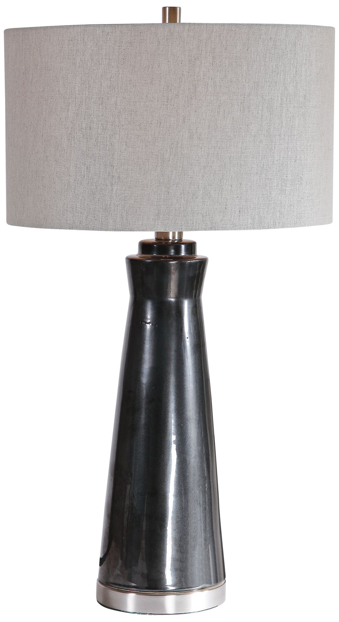 Uttermost Arlan Dark Charcoal Glaze Ceramic Table Lamp