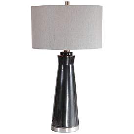 Image2 of Uttermost Arlan Dark Charcoal Glaze Ceramic Table Lamp