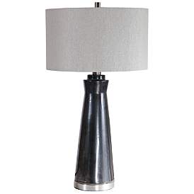 Image3 of Uttermost Arlan Dark Charcoal Glaze Ceramic Table Lamp more views