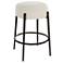 Uttermost Arles 26" White Faux Shearling Counter Stool